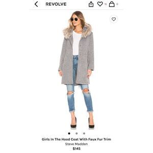 BB Dakota XS Girls in the Hood Coat w/ faux fur trim hood